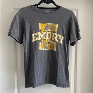 Vintage Inspired Gray Emory T-Shirt with Yellow Logo
